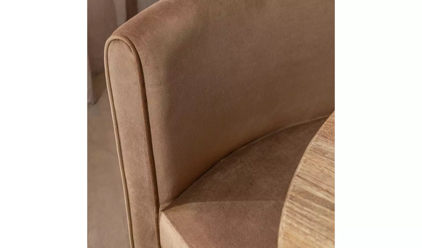 Assembled Habitat Bastian Velvet Dining Bench - Natural