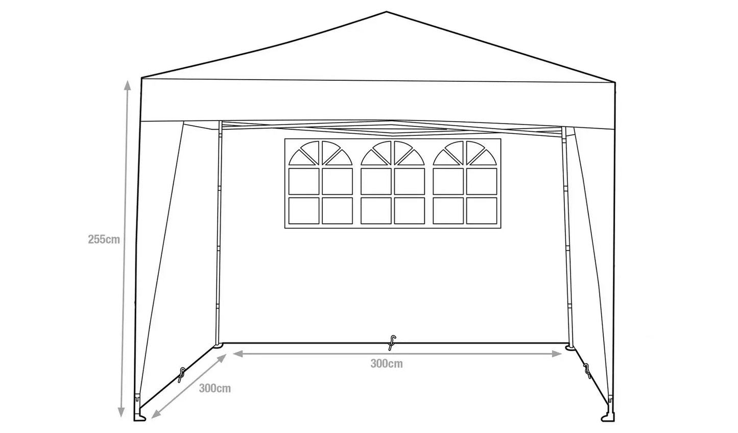 3m x 3m Pop-Up Garden Gazebo with 3 Side Panels – Navy