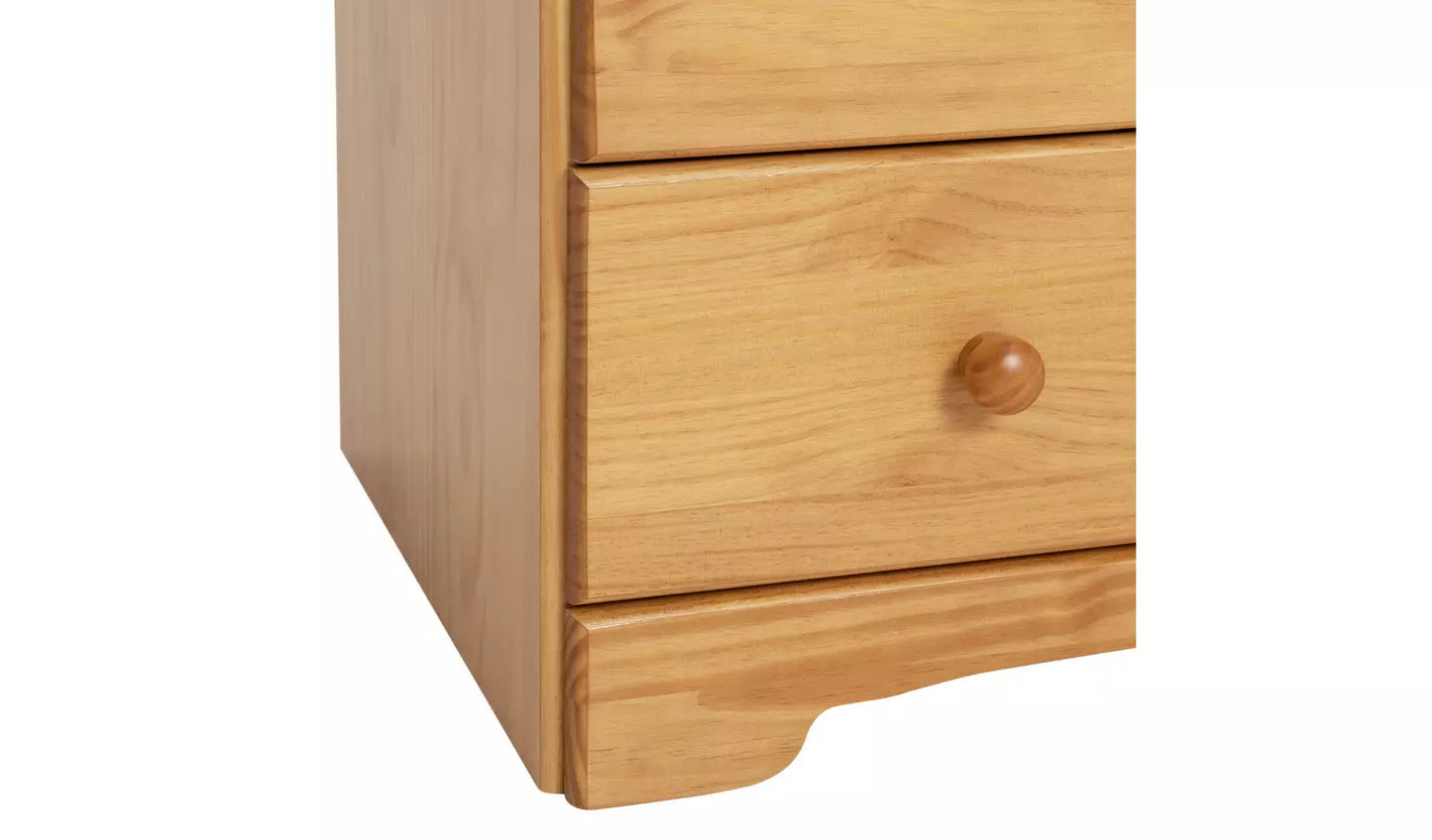 Assembled Nordic 2 Door 3 Drawer Wardrobe - Pine