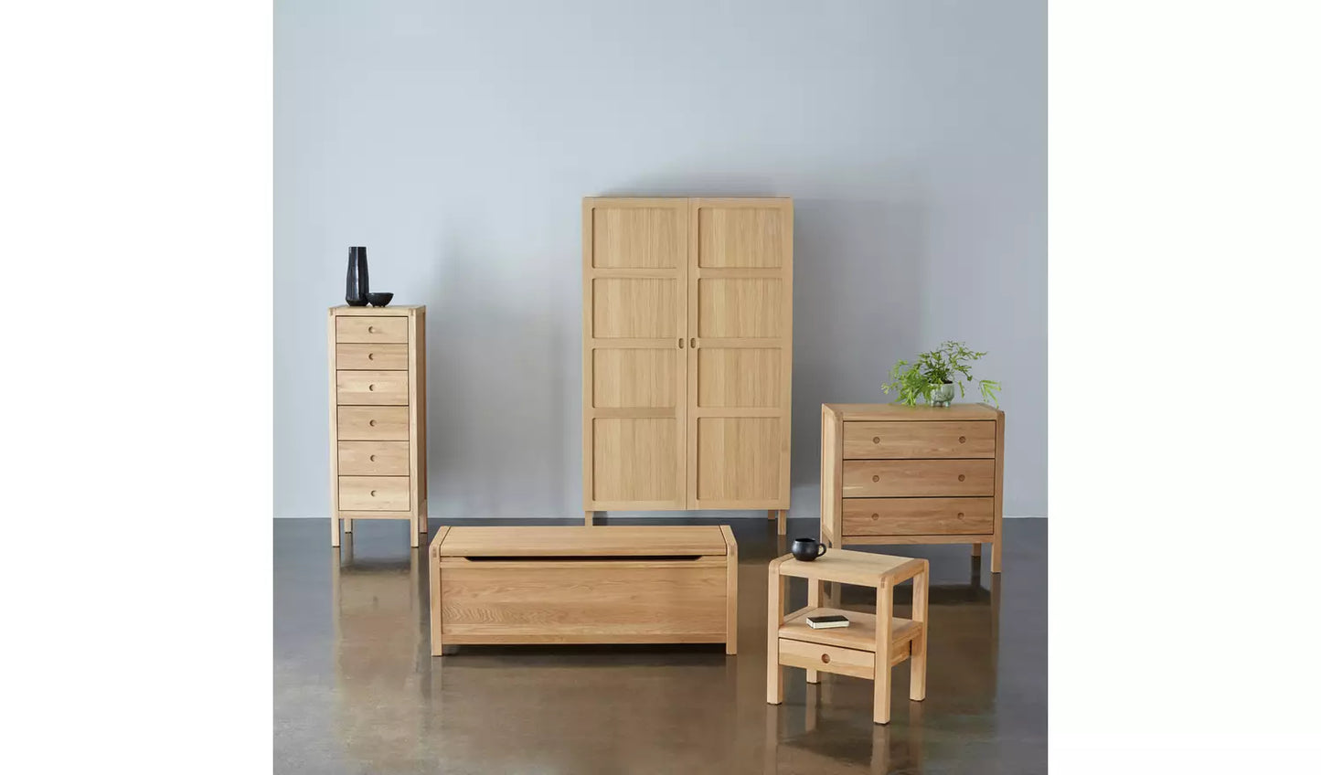 Assembled Habitat Radius 1 Drawer Bedside Table - Oak