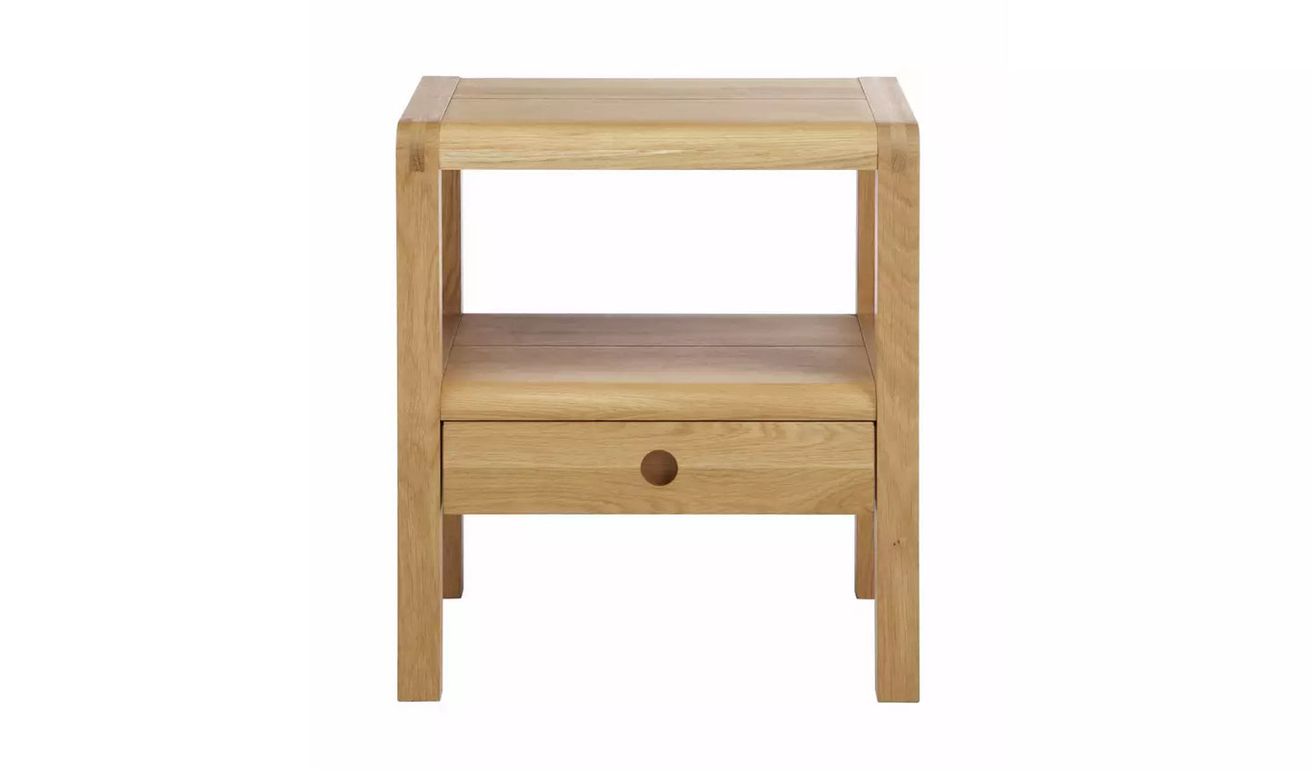 Assembled Habitat Radius 1 Drawer Bedside Table - Oak