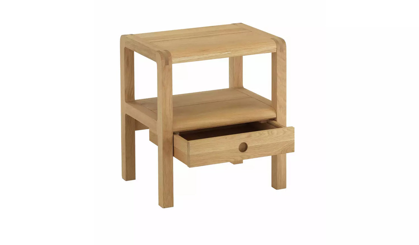 Assembled Habitat Radius 1 Drawer Bedside Table - Oak