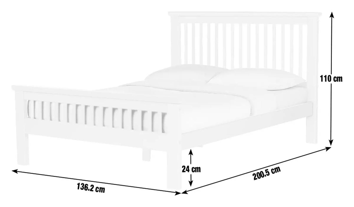 Assembled Aubrey Small Double Wooden Bed Frame - Two Tone