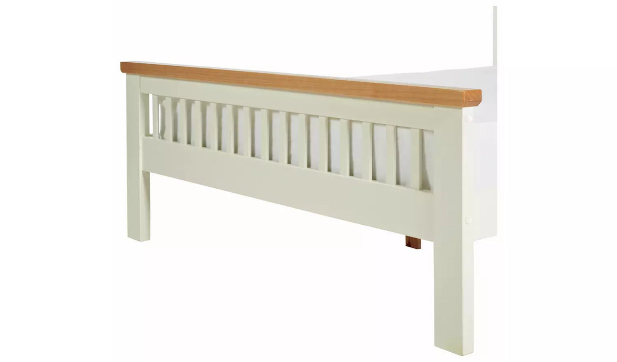Assembled Aubrey Small Double Wooden Bed Frame - Two Tone