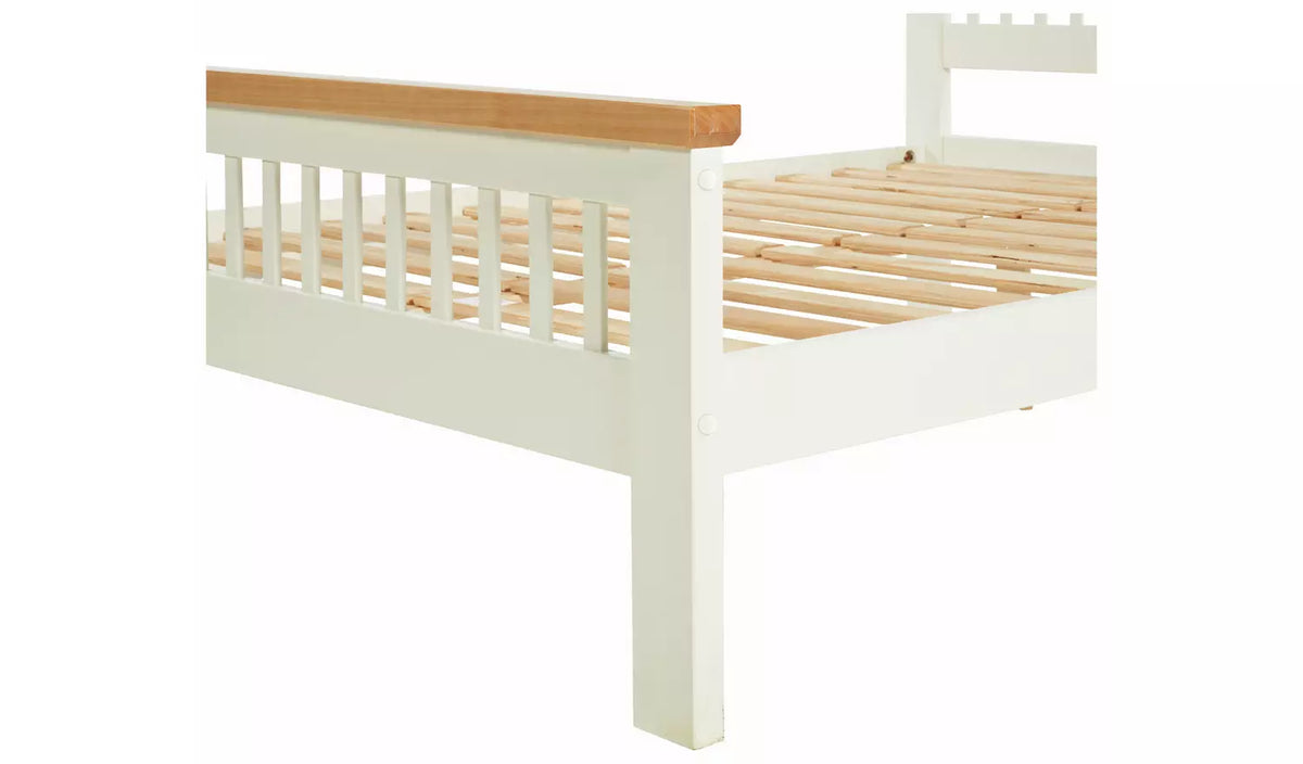 Assembled Aubrey Small Double Wooden Bed Frame - Two Tone