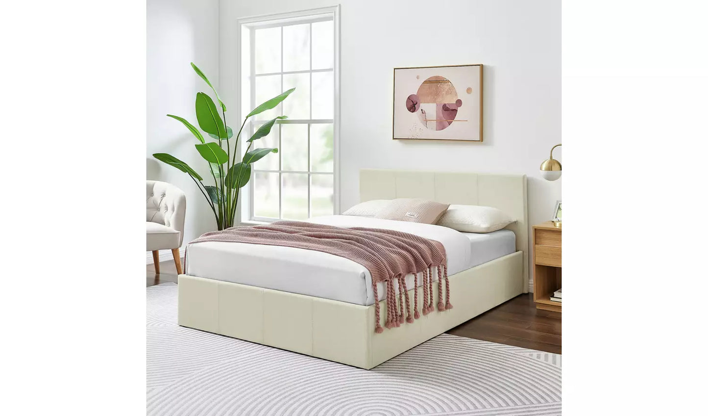 Heathdon Double End Lift Ottoman Bed - Natural