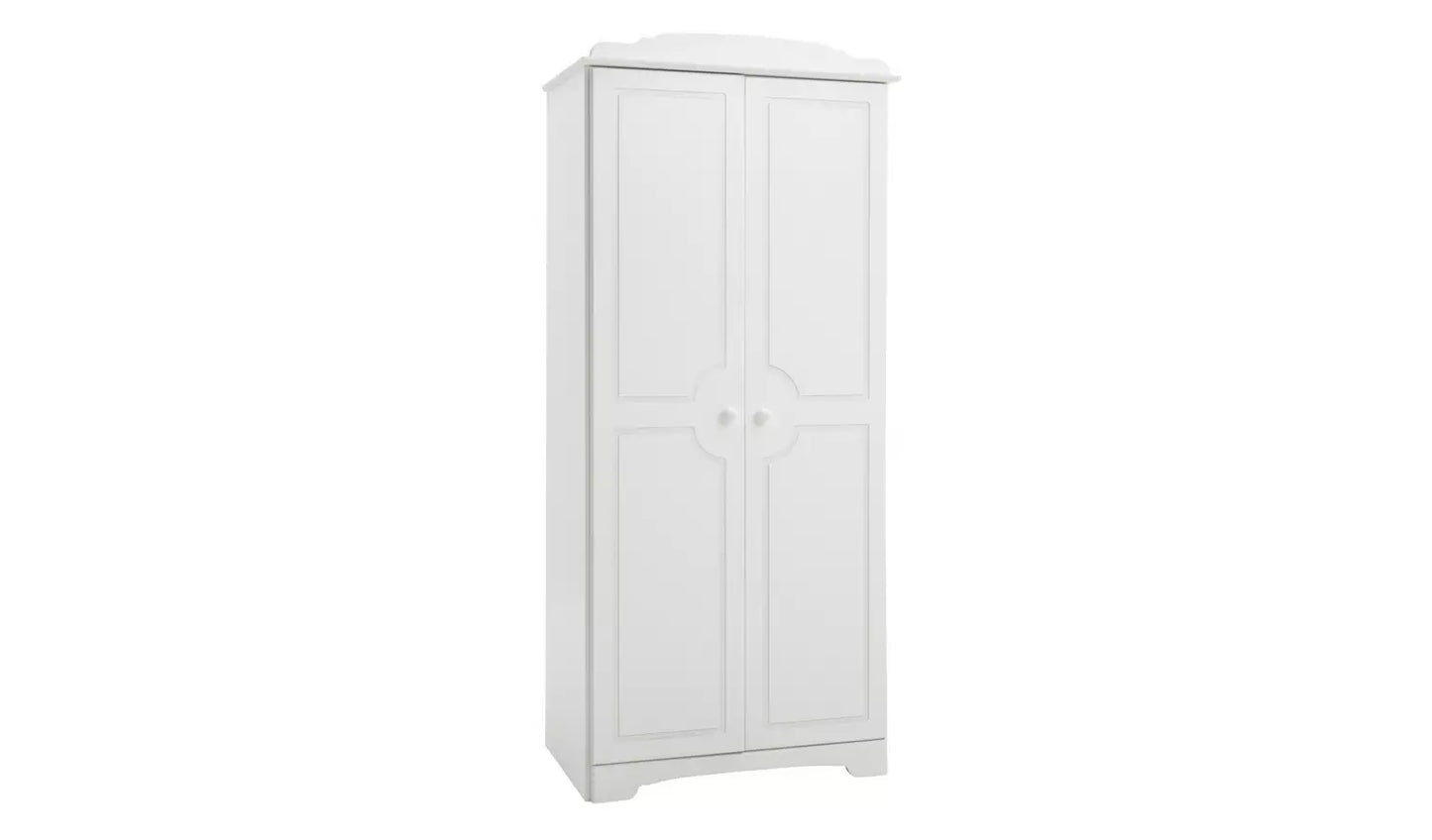 Assembled Nordic 2 Door Wardrobe - White