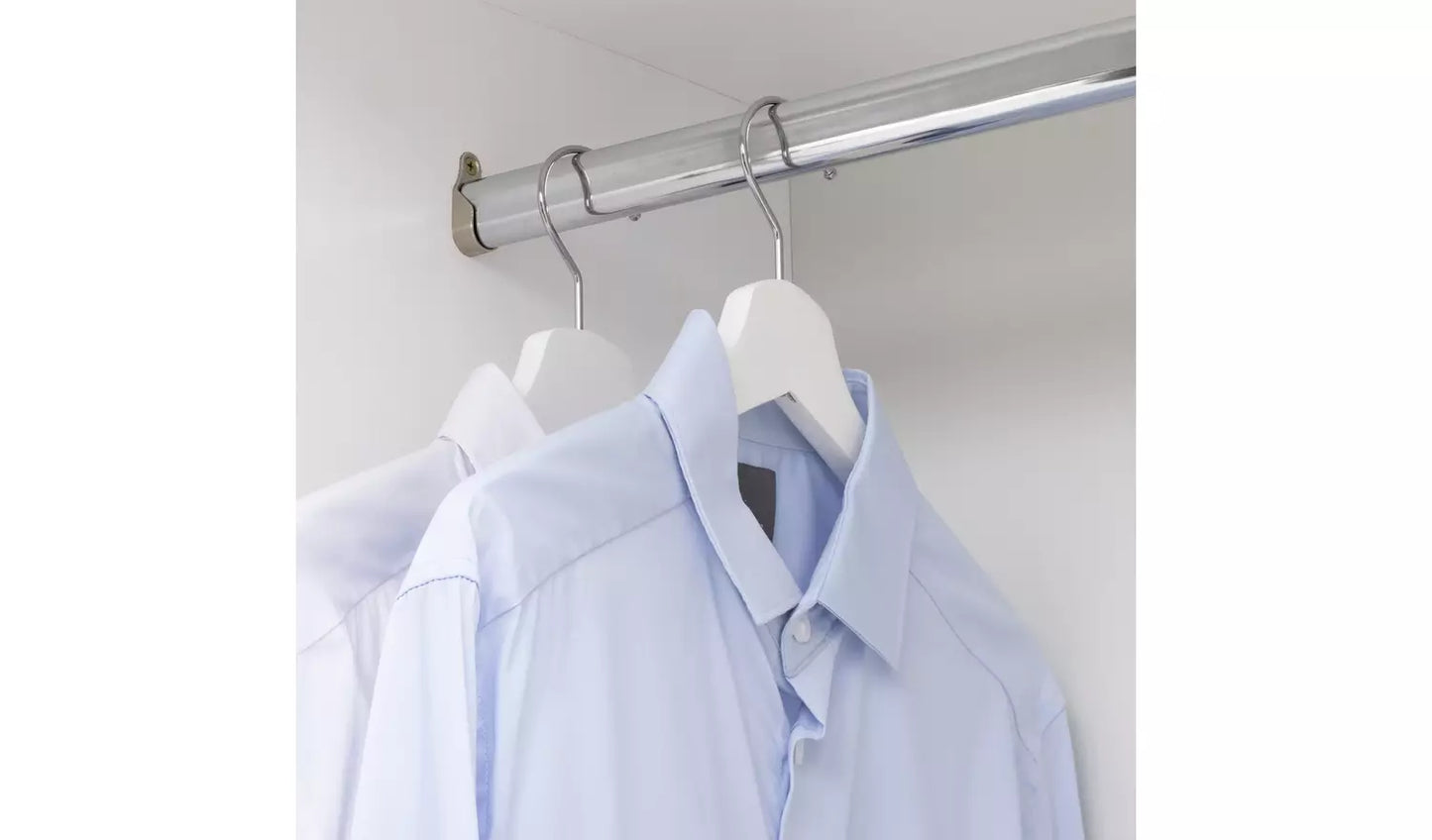 Assembled Nordic 2 Door Wardrobe - White