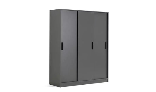 Assembled Nova 3 Door Sliding Wardrobe - Anthracite