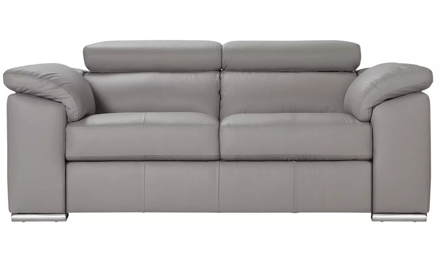 Valencia Leather 2 Seater Sofa - Grey