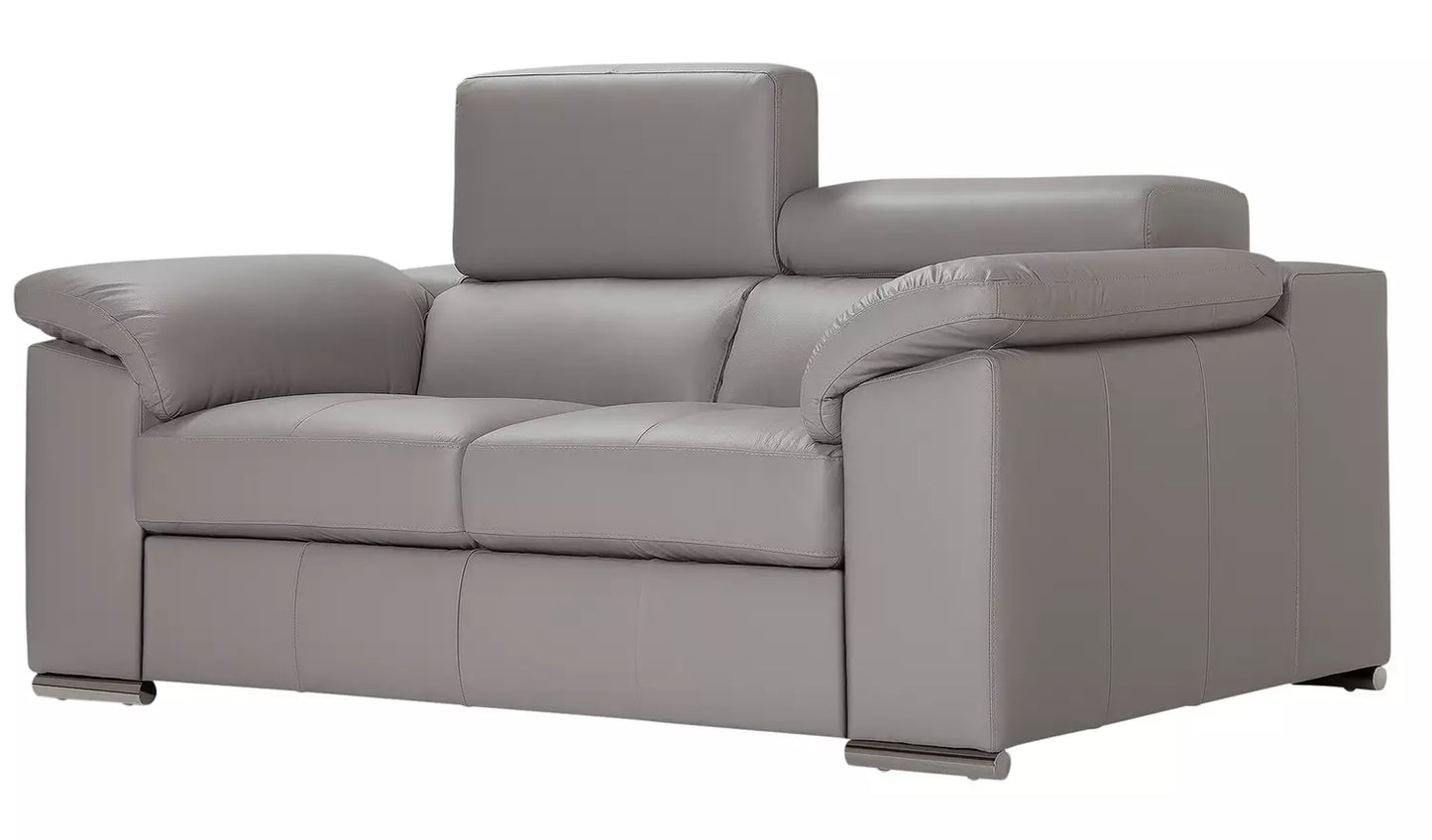 Valencia Leather 2 Seater Sofa - Grey