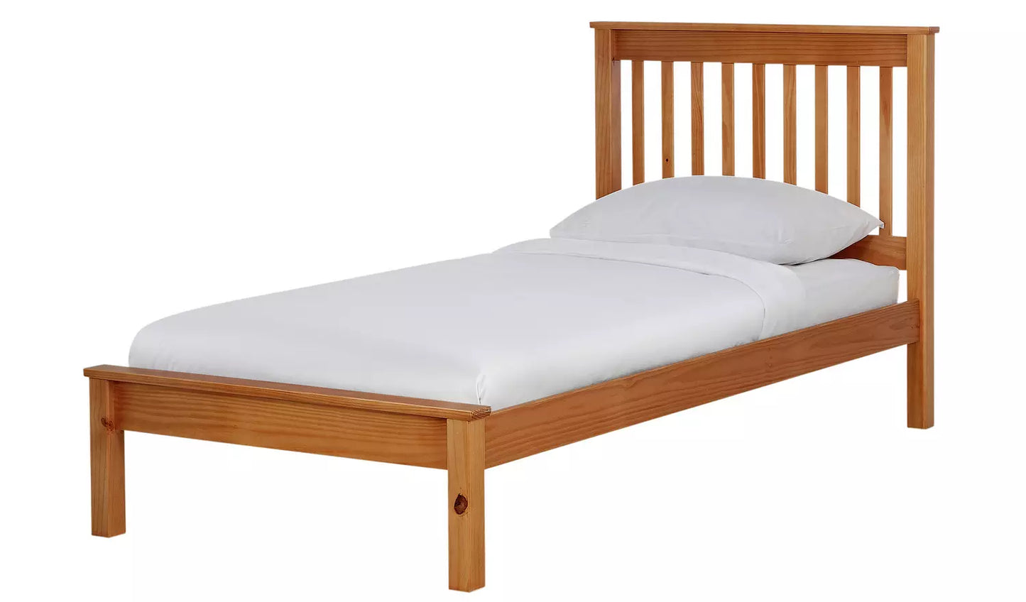 Aspley Single Wooden Bed Frame - Oak Stain