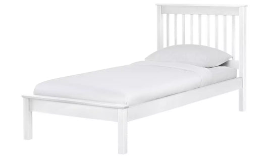 Assembled Single Wooden Bed Frame - White
