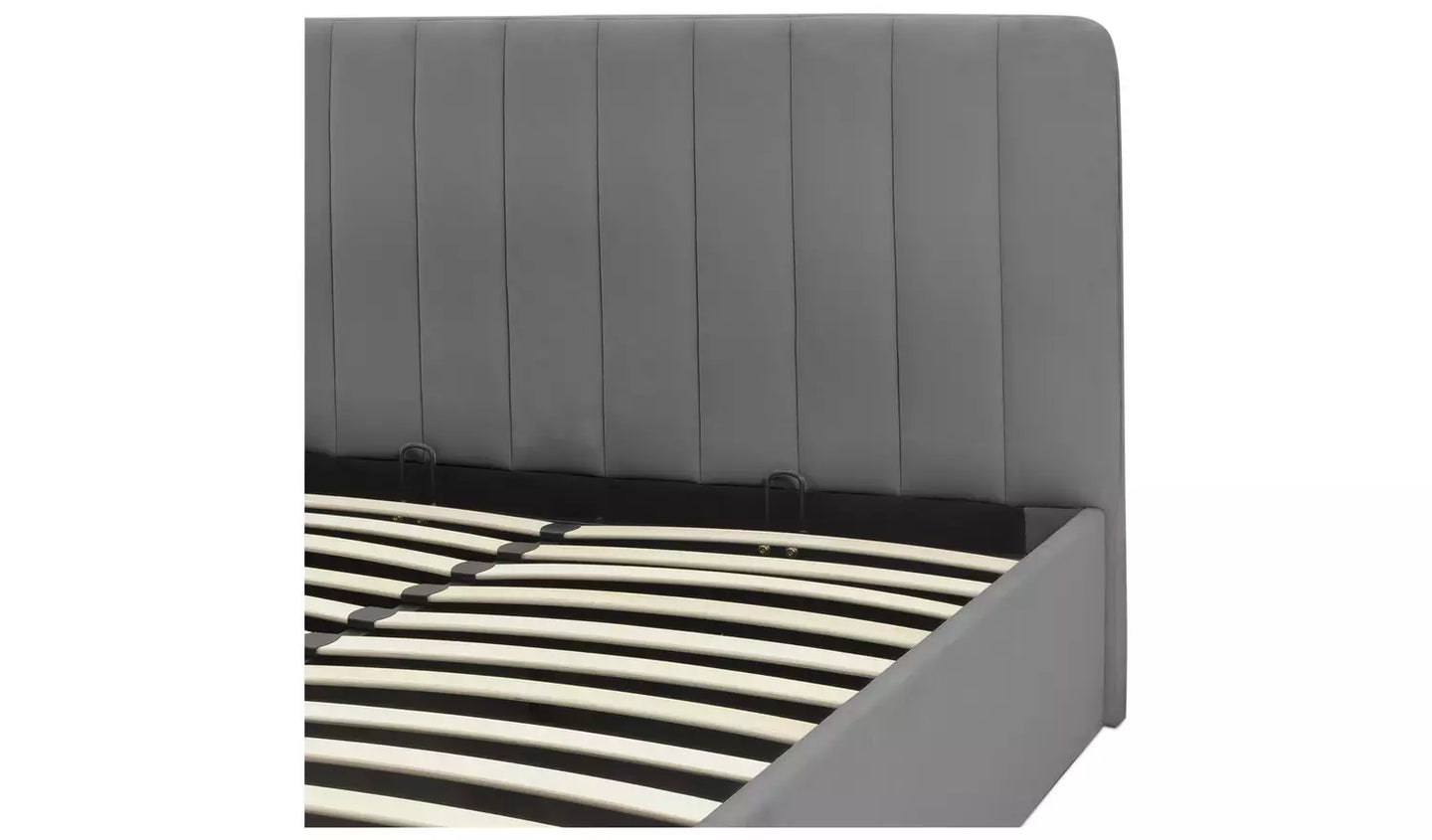 (Damage) Pandora Small Double End Lift Ottoman Bed - Grey