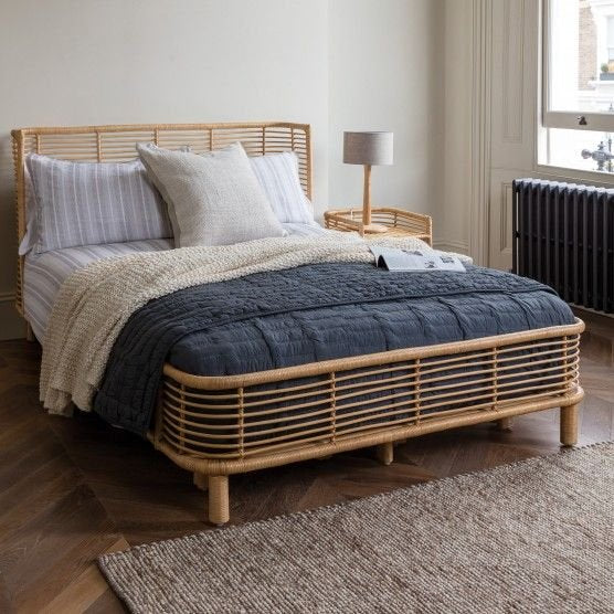 Habitat Nadia Kingsize Rattan Bed Frame - Light Wood