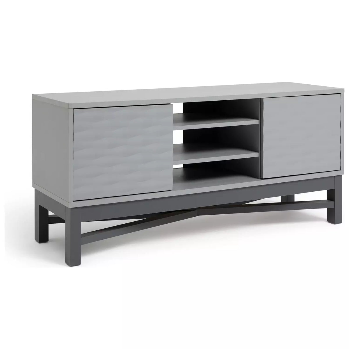 Assembled  Habitat Zander Textured 50 Inch TV Unit - Grey