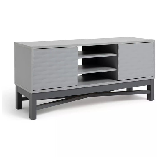 Assembled  Habitat Zander Textured 50 Inch TV Unit - Grey