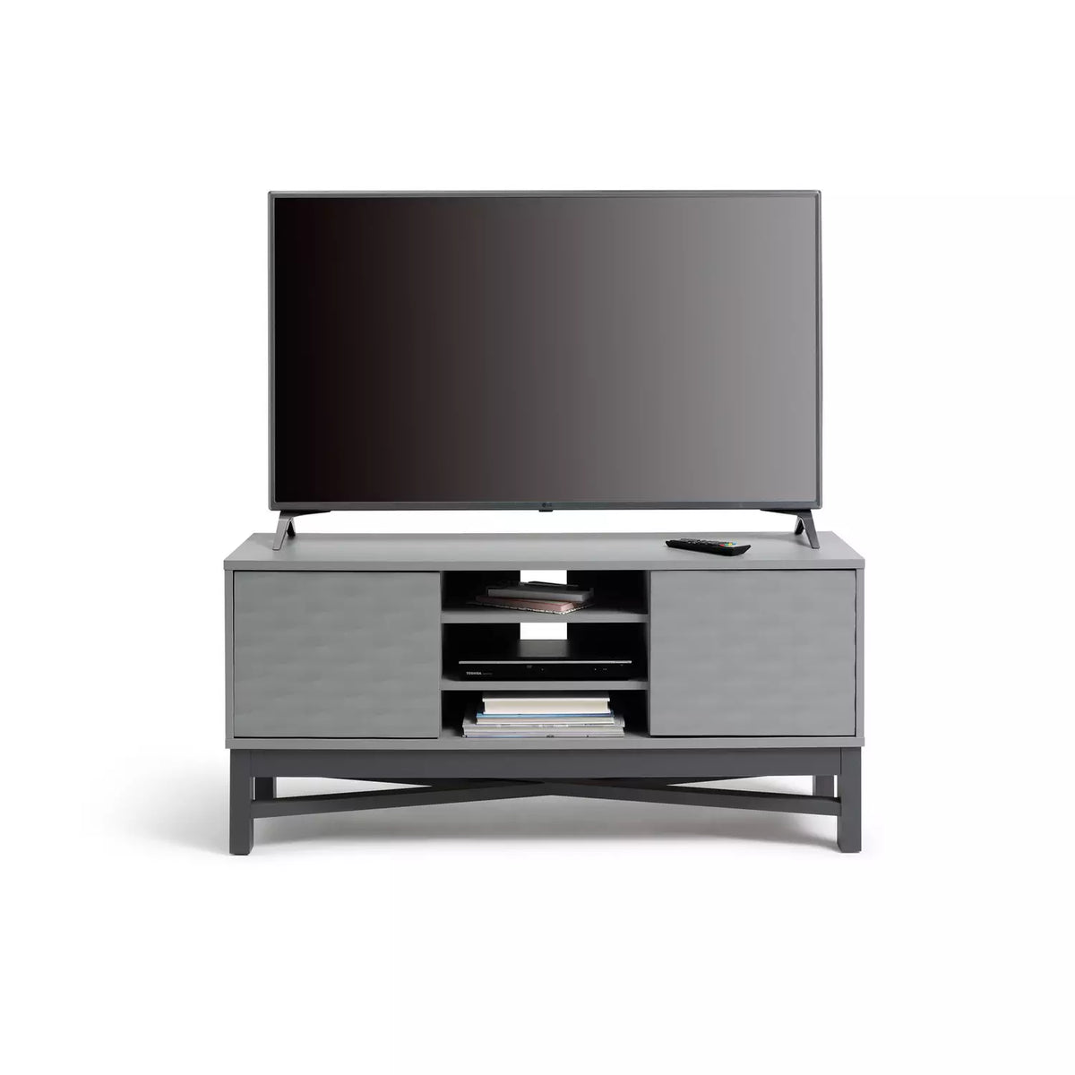 Assembled  Habitat Zander Textured 50 Inch TV Unit - Grey