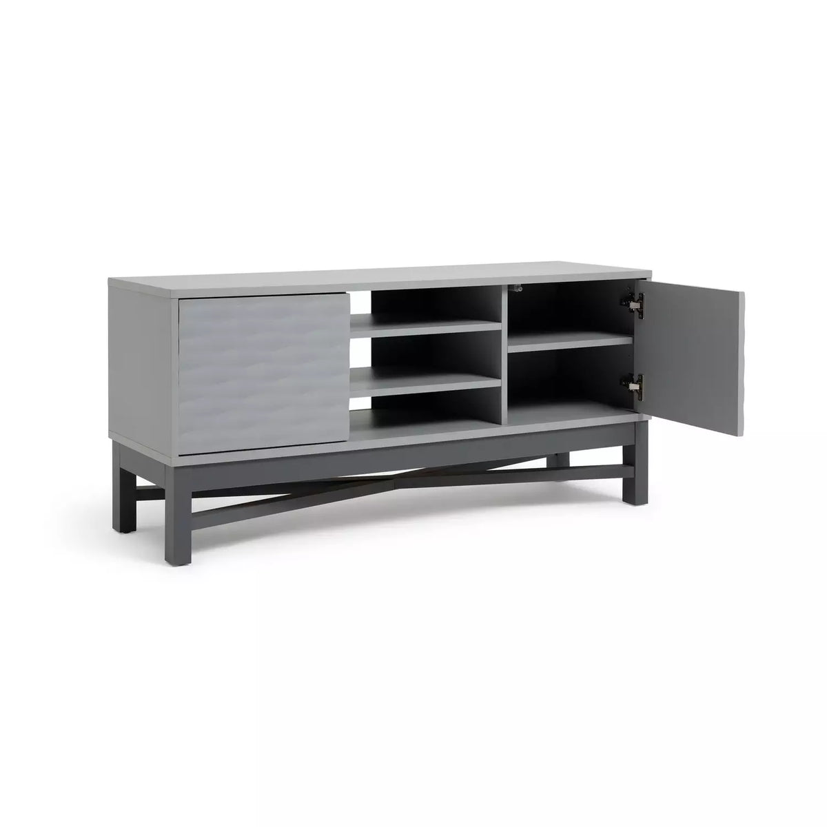 Assembled  Habitat Zander Textured 50 Inch TV Unit - Grey