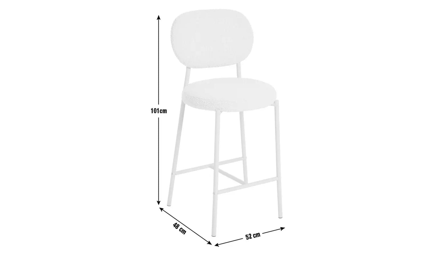 Asembled Habitat Orson Boucle Counter Bar Stool - White