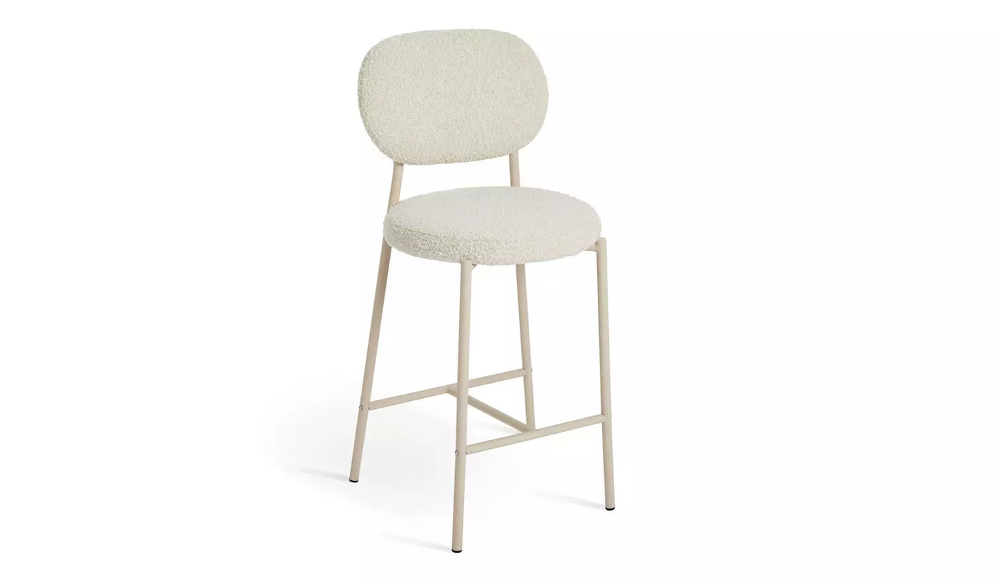Asembled Habitat Orson Boucle Counter Bar Stool - White