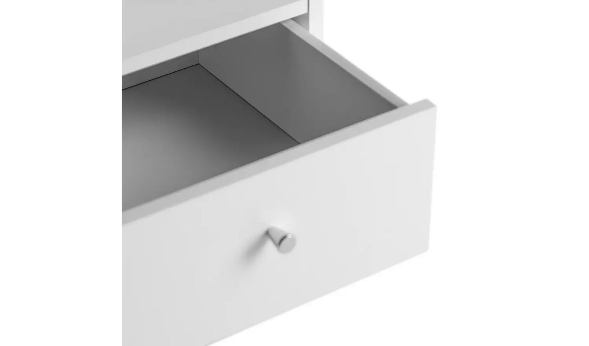 Assembled Malibu 1 Drawer Bedside Table - White