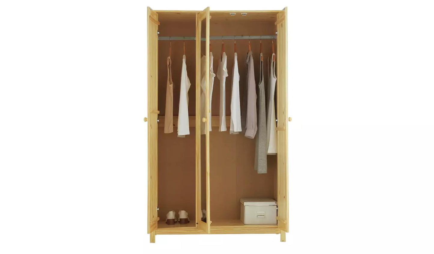 Assembled Scandinavia 3 Door Wardrobe - Pine