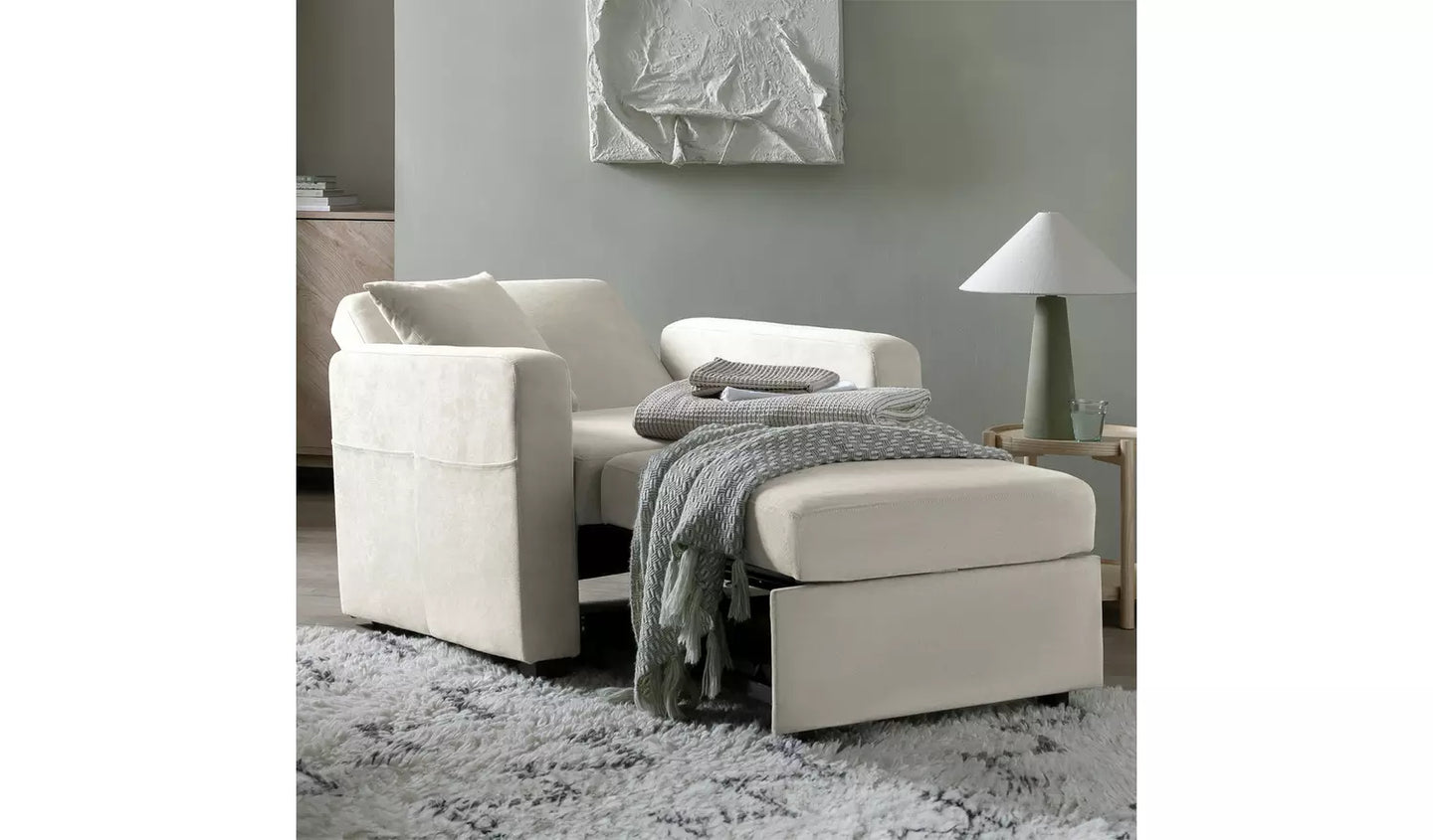 Habitat Reagan Single Fabric Chairbed - Natural