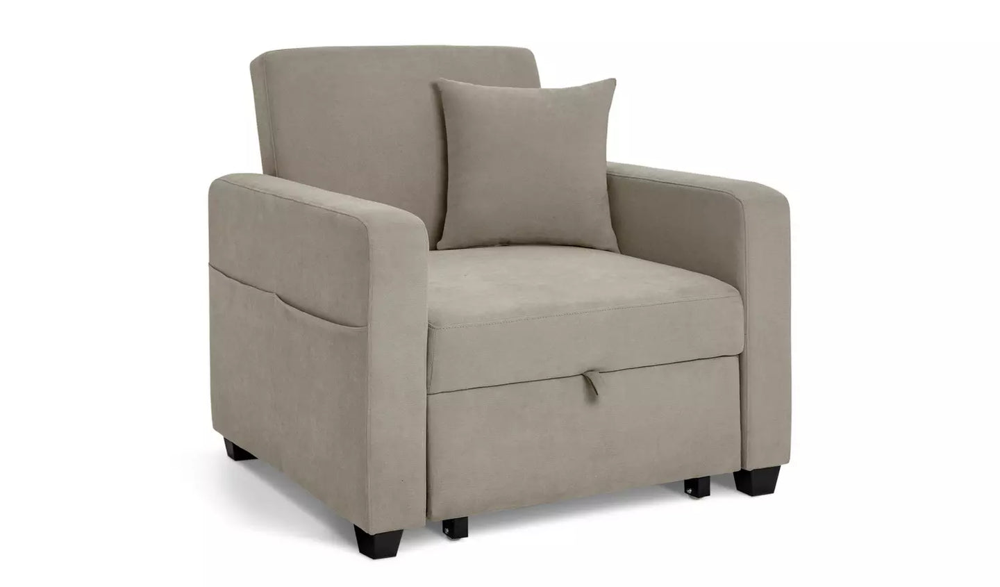 Habitat Reagan Single Fabric Chairbed - Natural
