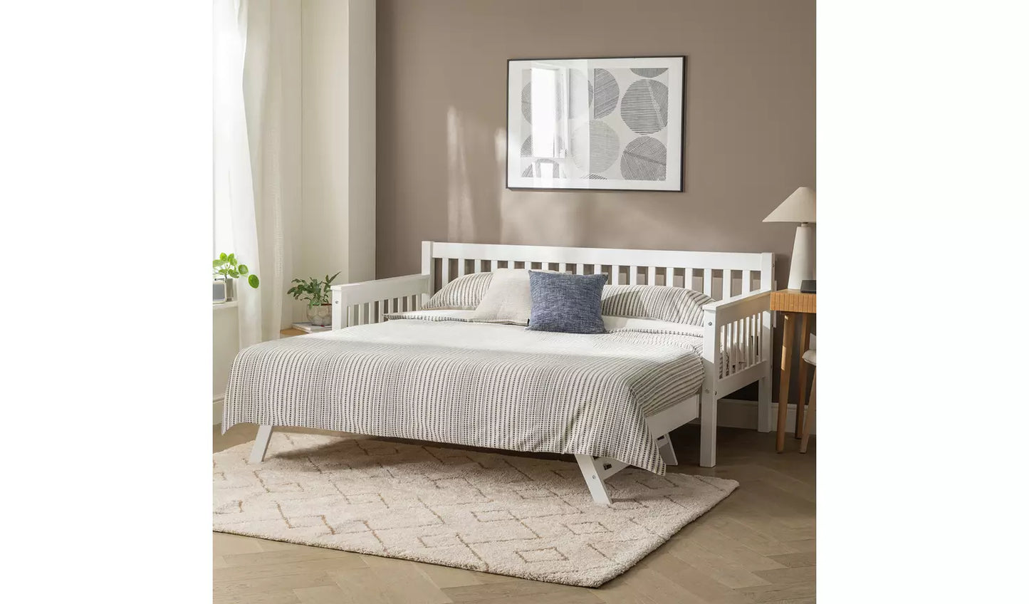 Aspley Trundle Day Bed Frame - White