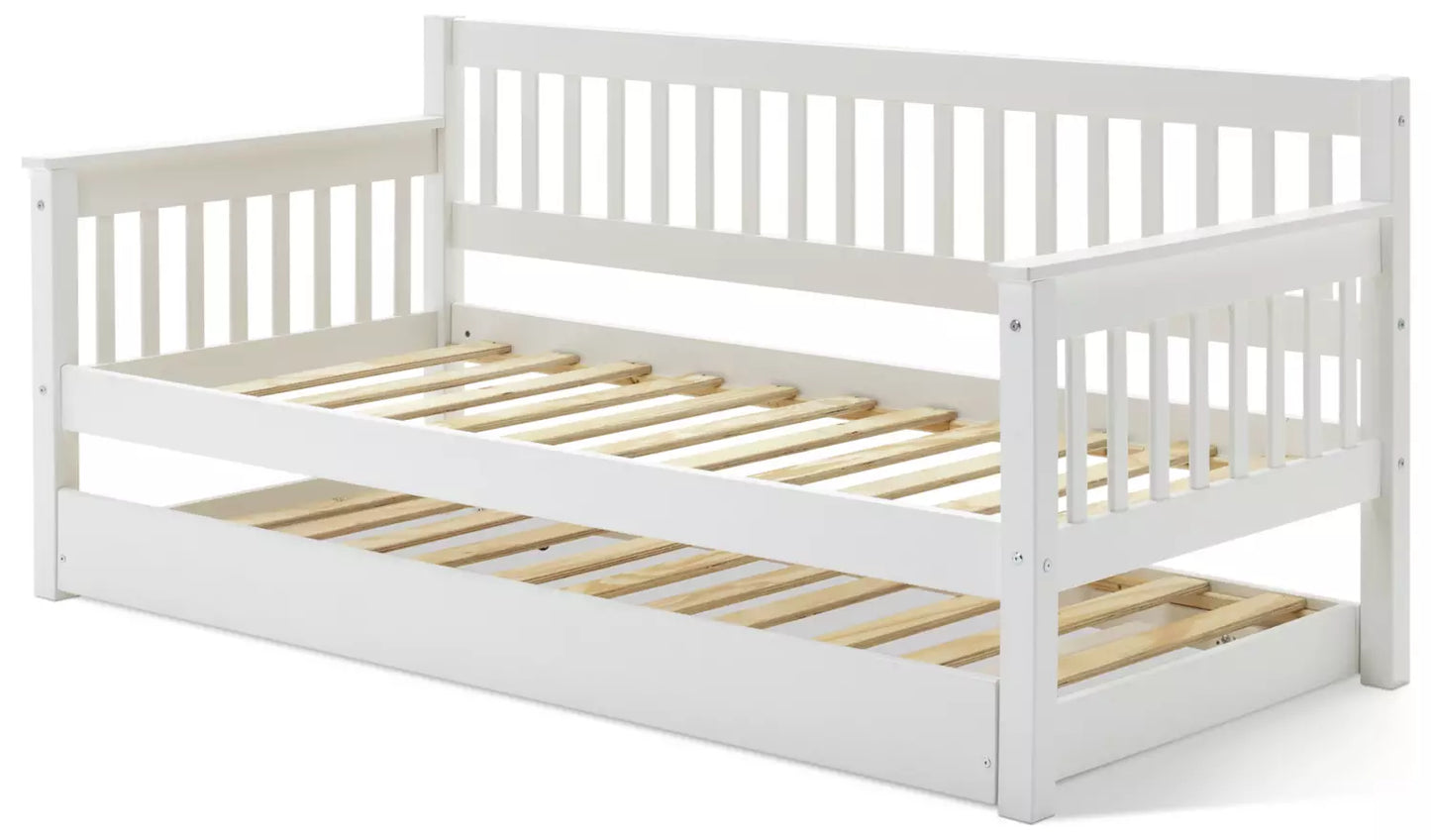 Aspley Trundle Day Bed Frame - White