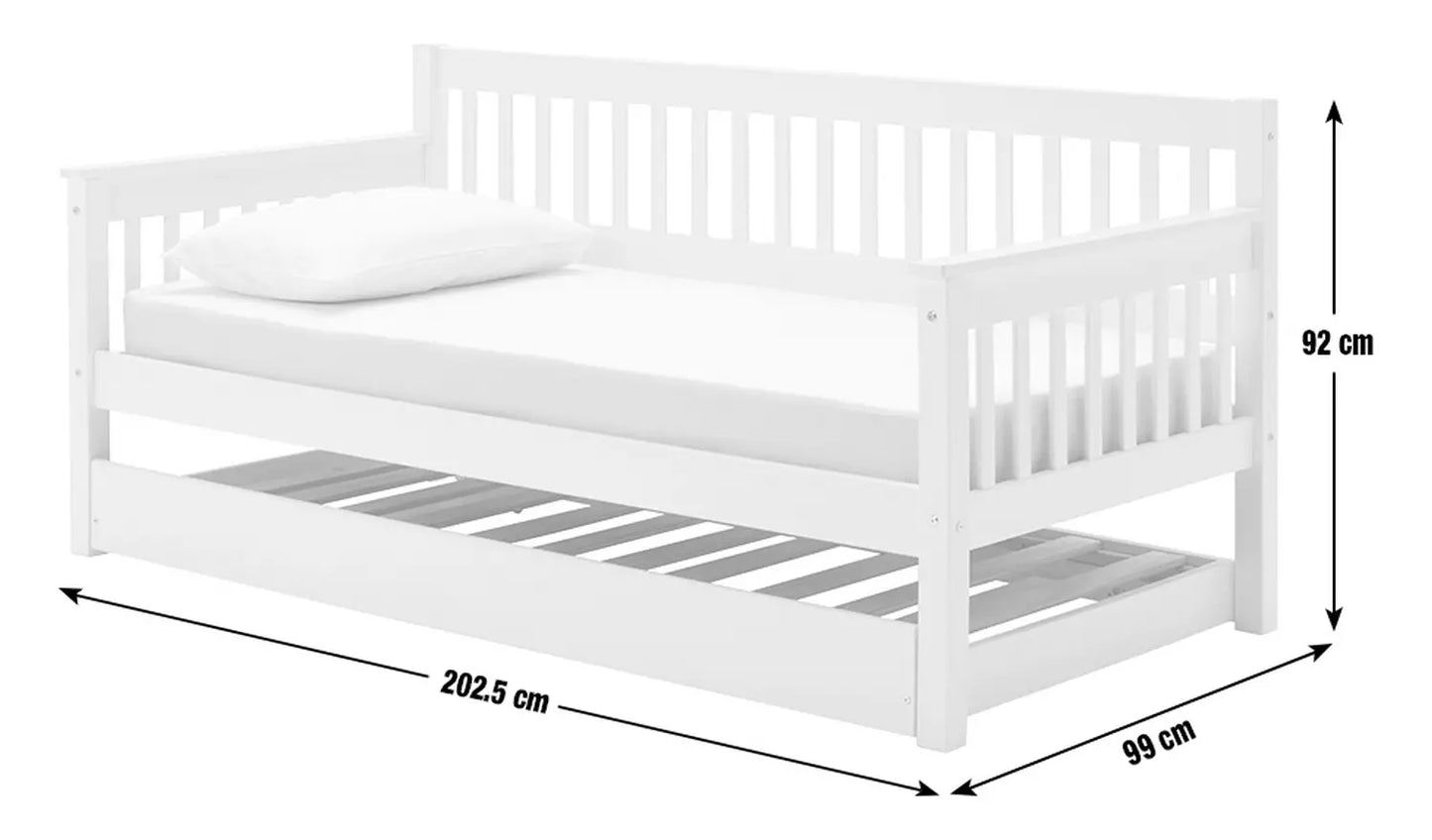 Aspley Trundle Day Bed Frame - White