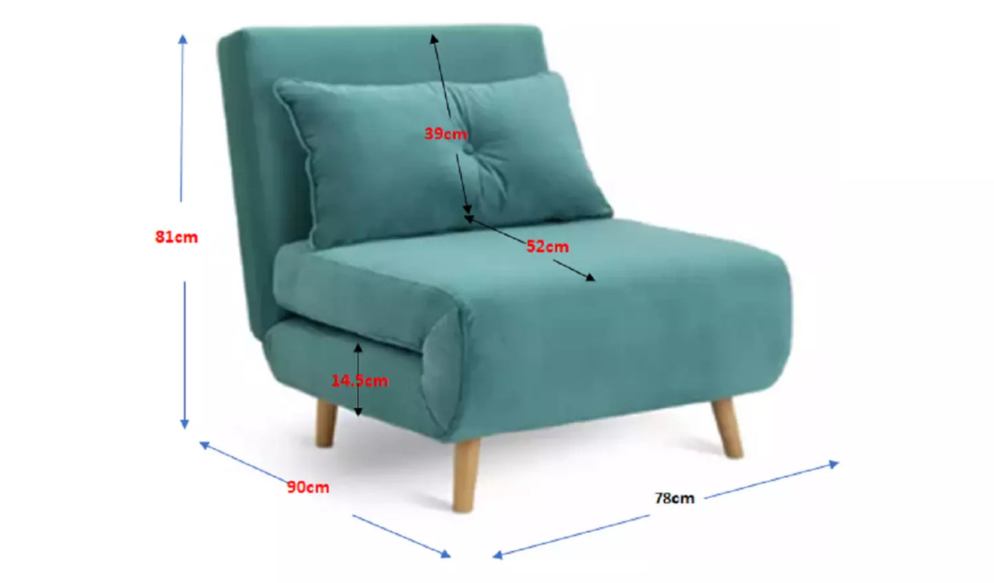 Habitat Roma Single Compact Fabric Chairbed - Tea