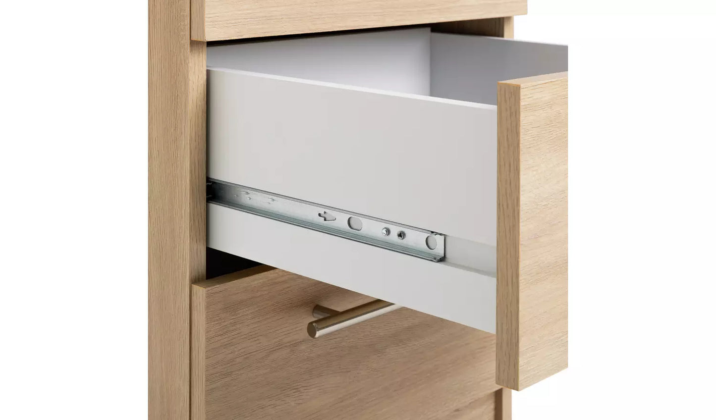 Assembled Brisbane 4 Drawer Chest – Oak/ White