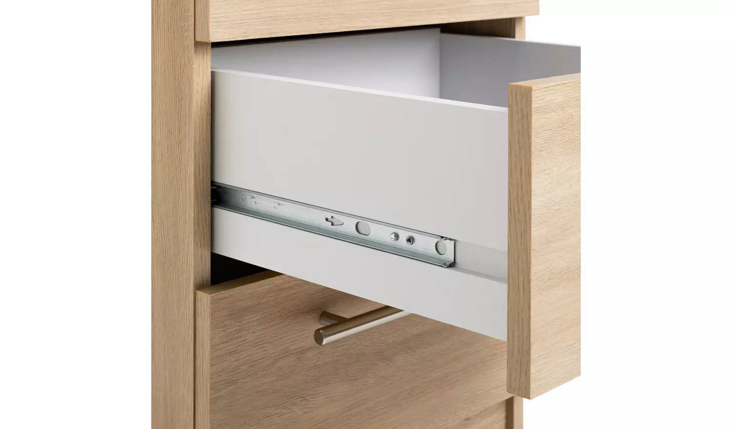 Assembled Brisbane 4 Drawer Chest – Oak/ White