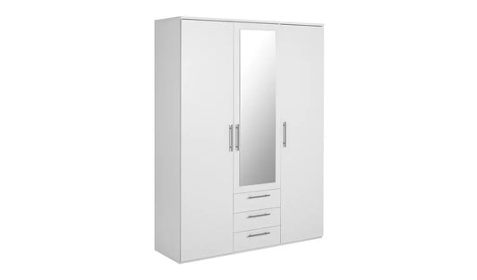 Brisbane 3 Door 3 Drawer Wardrobe - White