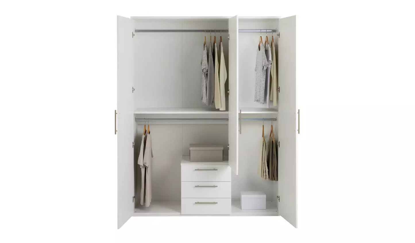 Brisbane 3 Door 3 Drawer Wardrobe - White