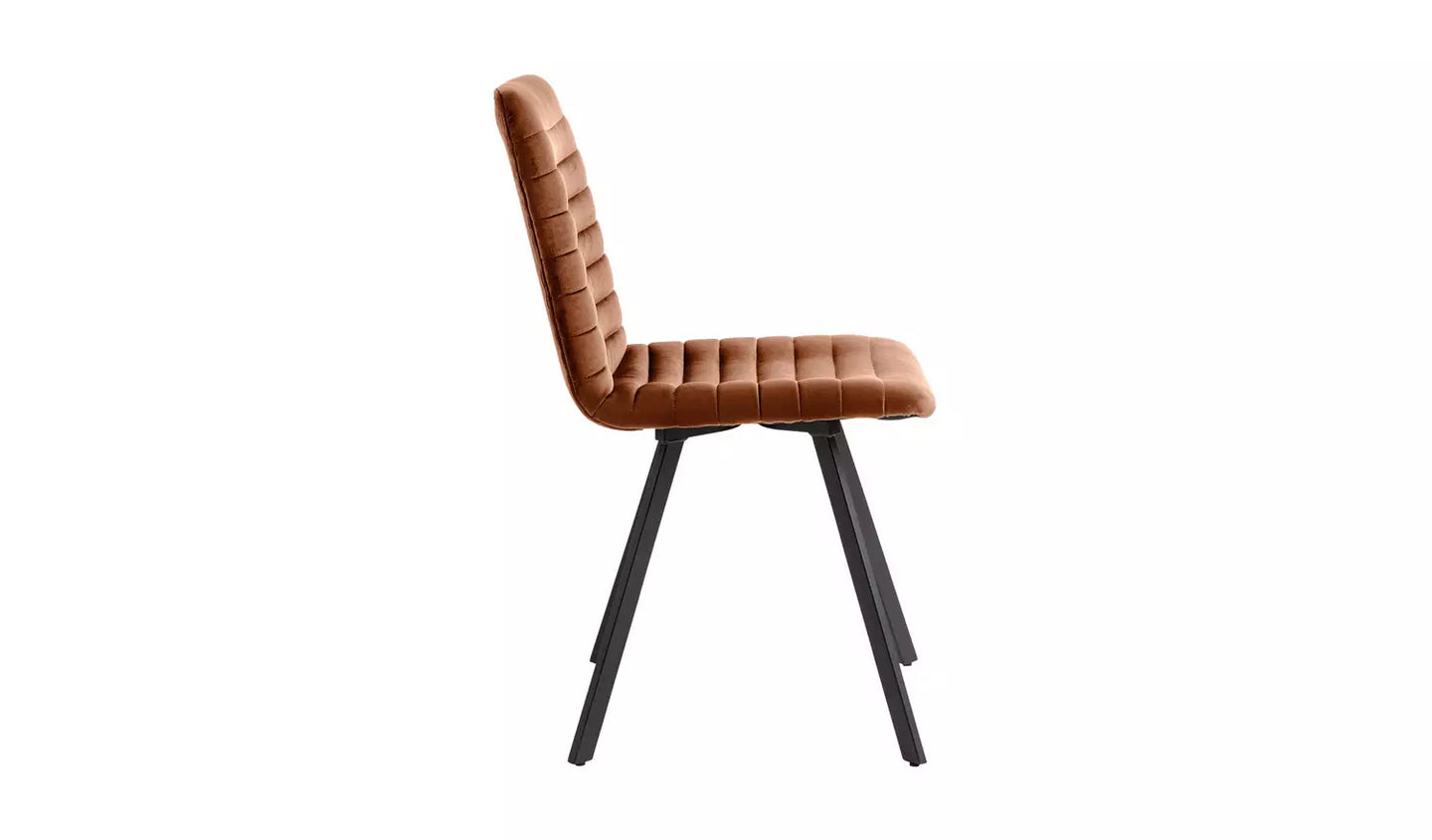 Keaton Pair of Velvet Dining Chairs - Copper