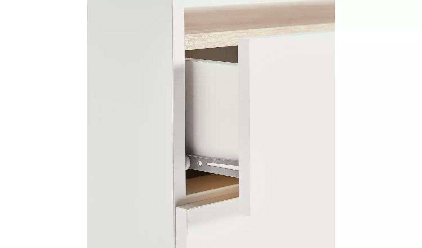 Assembled Skandi 4 Drawer Chest with Shelf - White Two Tone