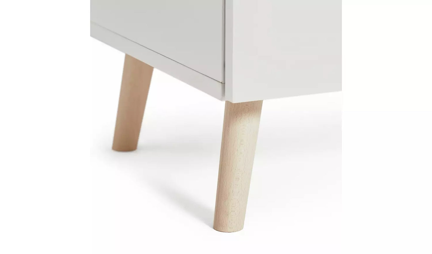 Assembled Skandi 4 Drawer Chest with Shelf - White Two Tone