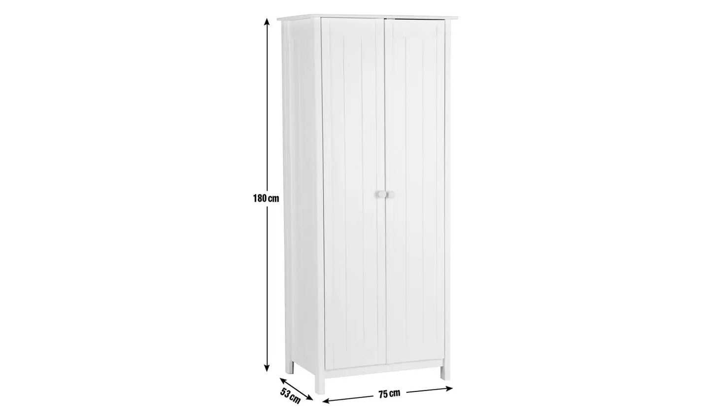 Assembled Scandinavia 2 Door Wardrobe - White