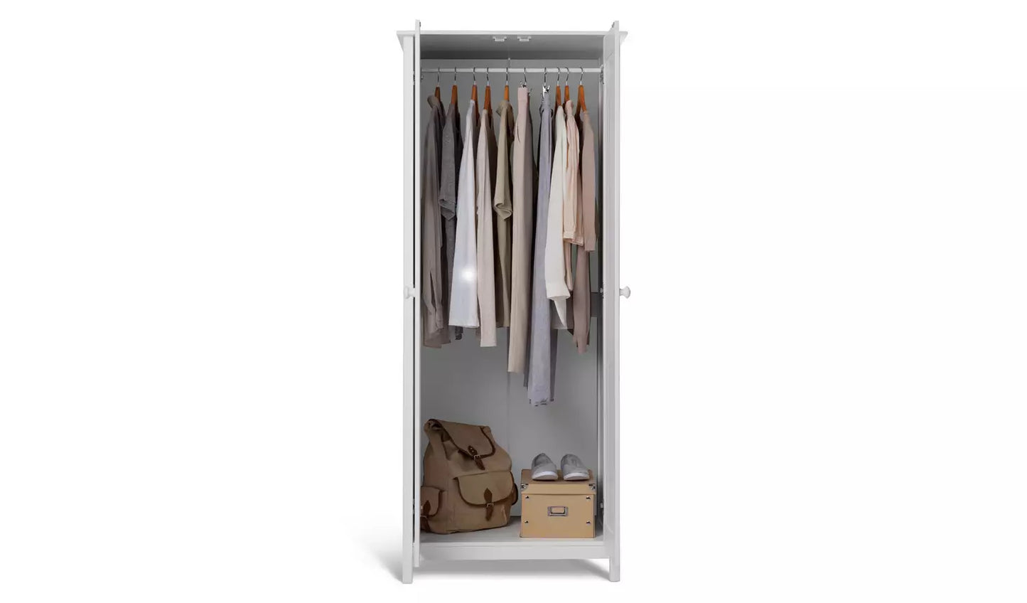 Assembled Scandinavia 2 Door Wardrobe - White