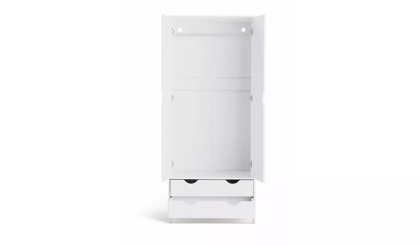 Assembled Habitat Kids Pagnell 2 Door 2 Drawer Wardrobe - White