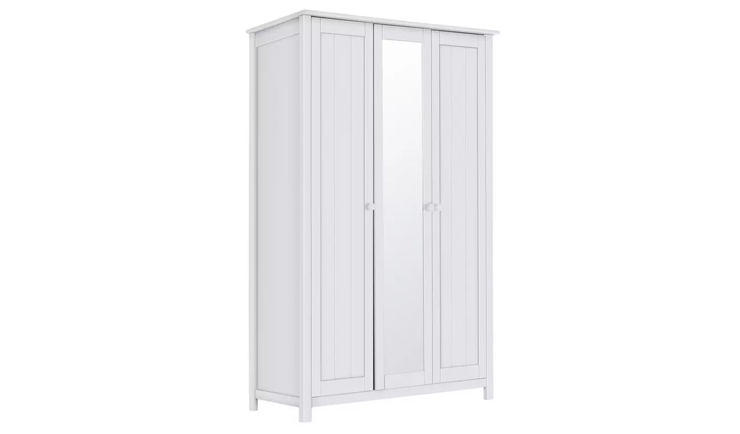 Assembled Scandinavia 3 Door Wardrobe - White