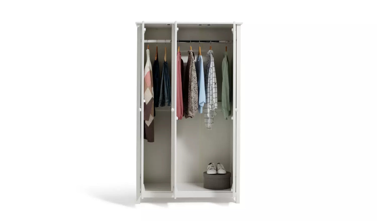 Assembled Scandinavia 3 Door Wardrobe - White