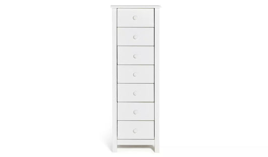 Assembled Scandinavia 7 Drawer Tallboy - White