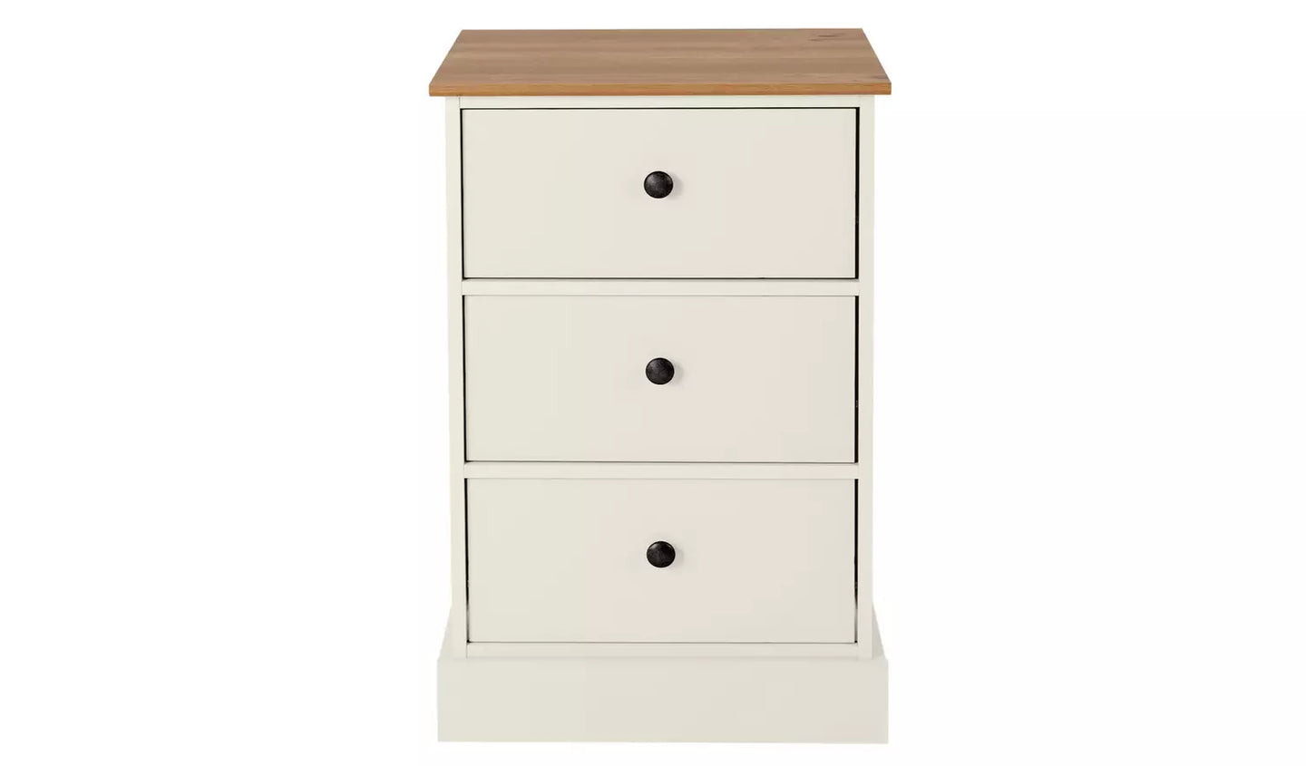 Assembled Kensington Bedside Table - Oak Effect & Ivory