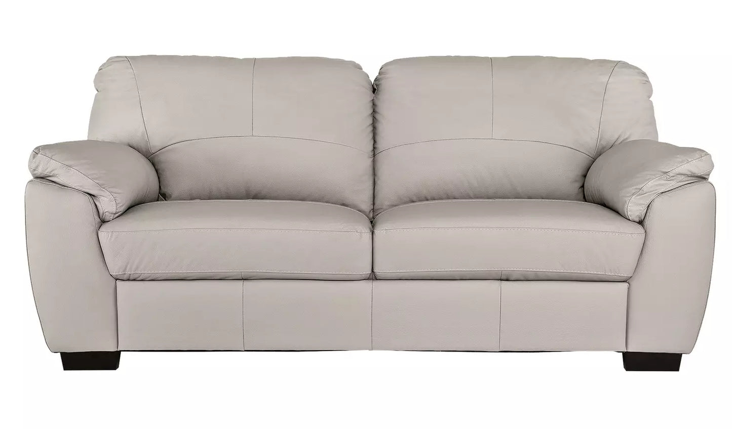 Milano Leather 3 Seater Sofa - Light Grey