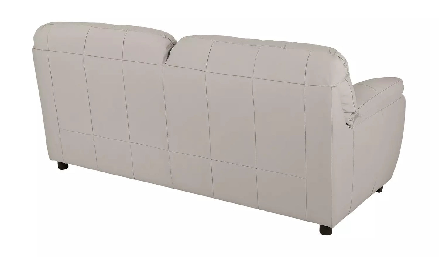 Milano Leather 3 Seater Sofa - Light Grey
