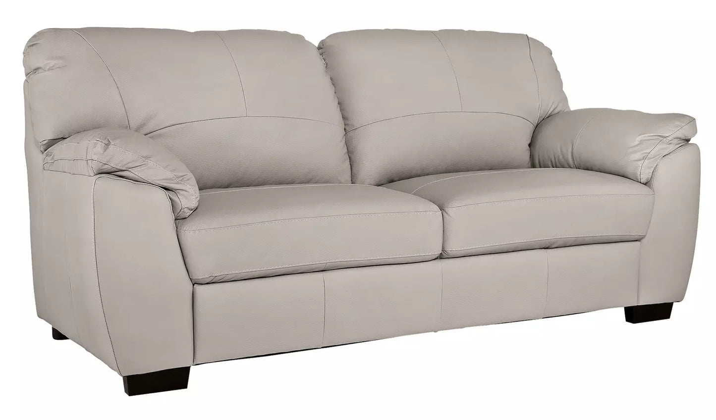 Milano Leather 3 Seater Sofa - Light Grey